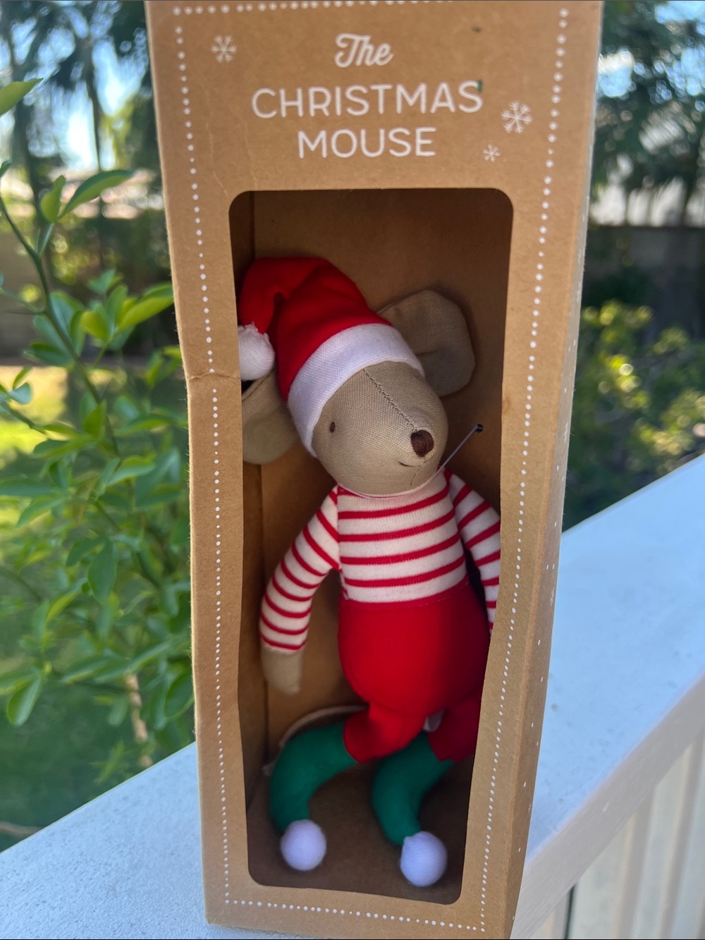 DEMDACO Holiday Plush - Red & Green mouse NEW